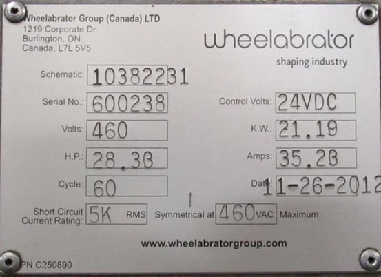 7 cu.ft. Wheelabrator #TMR-7, Rubber Belt Tumblast, Just Serviced, Includes New Spare Belt - Image 6