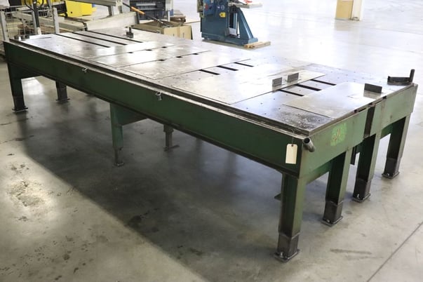14' L x 5' width x 1" thick Heavy duty welding/fixture table, - Image 4