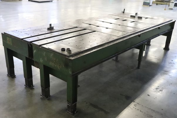 14' L x 5' width x 1" thick Heavy duty welding/fixture table, - Image 5