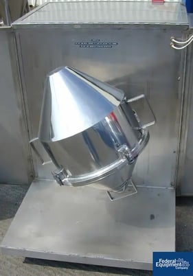 1.4 cu.ft. Winkworth #DC40, Double Cone Blender, Stainless Steel, 40 liter, lab scale, enclosure, 1990 - Image 2