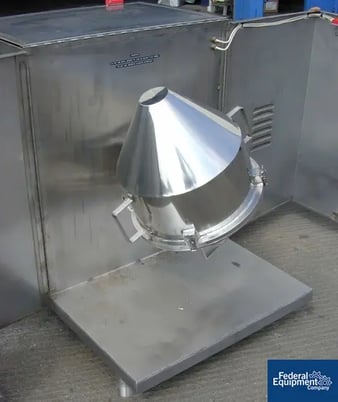 1.4 cu.ft. Winkworth #DC40, Double Cone Blender, Stainless Steel, 40 liter, lab scale, enclosure, 1990 - Image 4