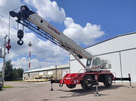 Link-Belt Belt #RTC-8050, all terrain crane, 50 ton, 110' lift, Cummins diesel engine, pneumatic tires, 2014 - Image 1