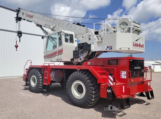 Link-Belt Belt #RTC-8050, all terrain crane, 50 ton, 110' lift, Cummins diesel engine, pneumatic tires, 2014 - Image 2