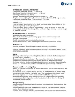 SCM #Pack-C100, Complete Packing System, w/ Conveyors, Hot Glue & Cardboard, 2020 - Image 9