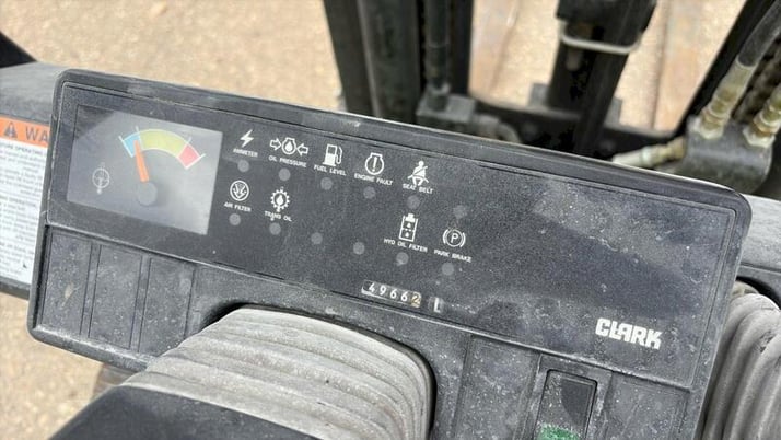 5000 lb. Clark #CGC25, forklift, 189" lift height, 3 mast, 24" fork, side shift - Image 5