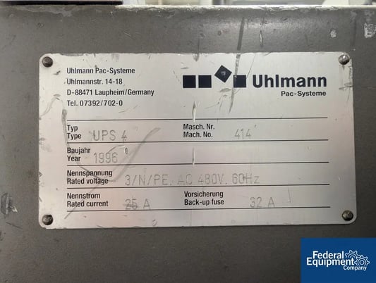 Uhlmann #UPS4, Blister Packager, 480 V., 1996 - Image 2