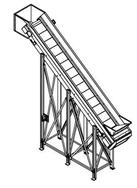 20" wide x 17' long, MC3 Conveyor #1, slider bed belt conveyor (D-Style), cleated belt, new surplus - Image 8