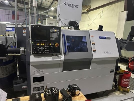 Miyano #BNA-42MSY, CNC lathe, 1.6" bar, 3.937" length, 5-Axis, Mitsubishi M70V, CAV42MF barloader, chip - Image 1