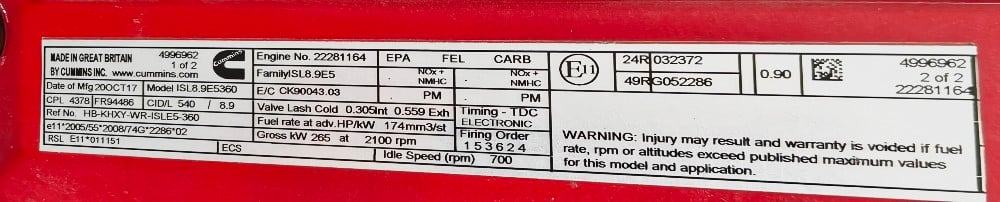 355 HP Cummins #ISL8.9E5360, diesel engine, 2100 RPM, never used - Image 2