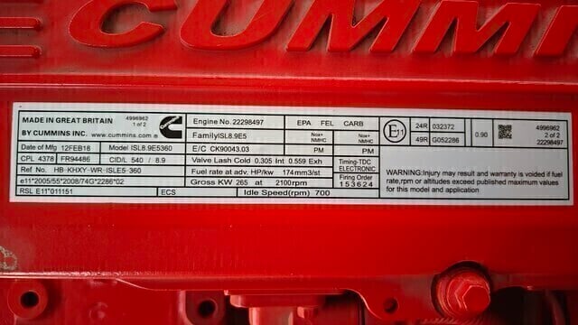 355 HP Cummins #ISL8.9E5360, diesel engine, 2100 RPM, never used - Image 8