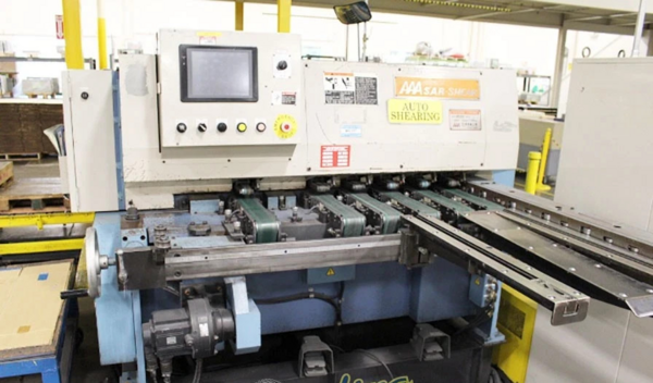 Aizawa #ARS-312, Auto Shear Cutting & Piling Line, 1/8" x 49" shear, 52.6 FPM, 150 SPM, cnc Back Gauge - Image 1