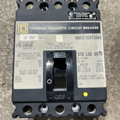 Square D, FAL34030, circuit breaker, 30 amp., 3-Pole, 480VAC / 250VDC - Image 1