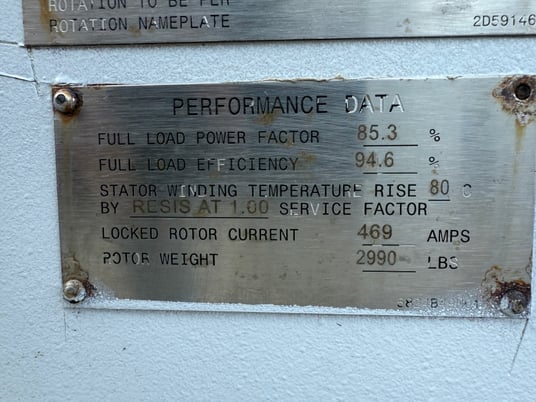 750 HP 891 RPM Teco Westinghouse, Frame 5010, TEAAC, SB, 4000 Volts - Image 10
