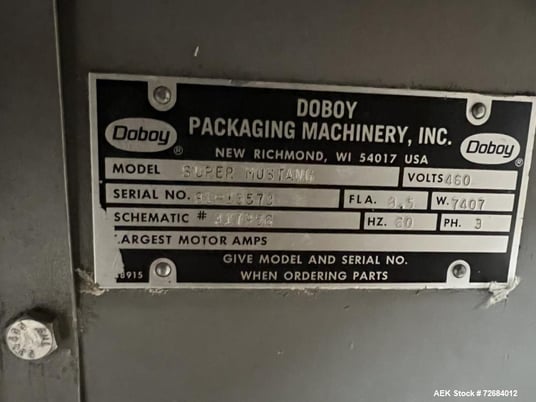 Doboy #Super-Mustang-SK, Flow Wrapper High-Speed Horizontal Sealer, 120/180 PPM, 0.5-7" x 4-15" x 2.75-3.75" - Image 8
