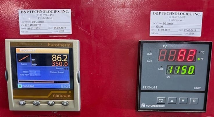 54" width x 54" H x 40" D Demco, elect temper furnace, 1200&deg;F, 480 V., 3-phase, Eurotherm Nanocac - Image 9