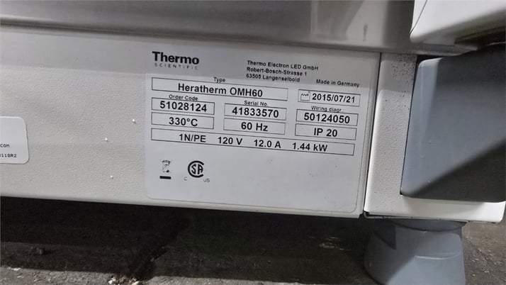Thermo Scientific #Heratherm-OMH60, Oven, Size 4, 2.12 cu.ft. Chamber, 626&deg;F max Temp., 1.44 kW, 120 V, 2015 - Image 4
