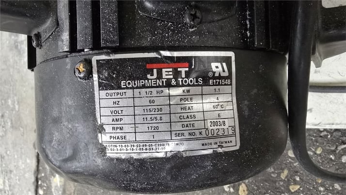 16" Jet #JWBS-16, Band Saw, 1.5 HP, 1720 RPM, 115/230 V, 2008 - Image 9