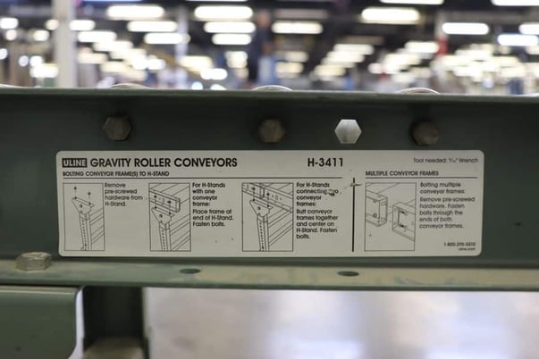 14.5" wide x 15' long, U-Line #H-3409/H-3411, Gravity Conveyor - Image 5