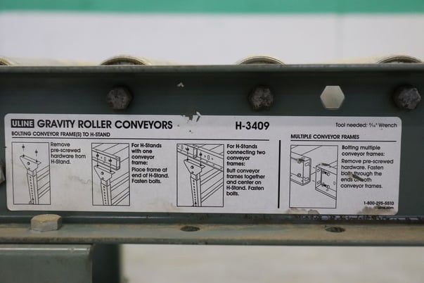 14.5" wide x 15' long, U-Line #H-3409/H-3411, Gravity Conveyor - Image 6