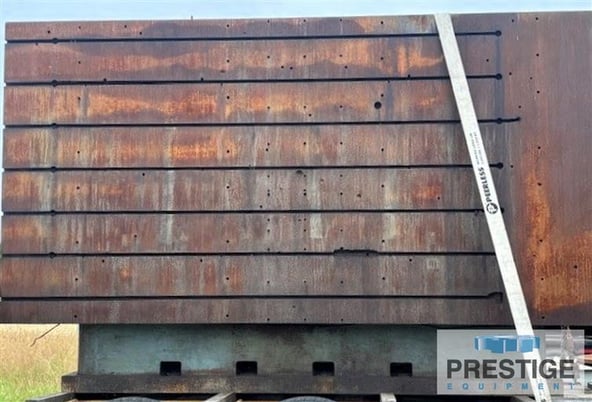 84" x 168" Giddings & Lewis, cast iron angle plate, 7 t-slots - Image 1