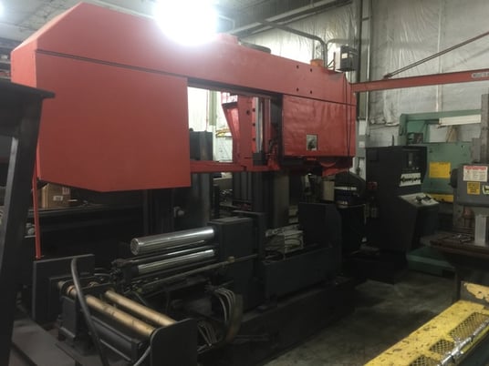 27.5" x 33.5" Amada #HA700, dual column automatic band saw, 2.12" x 314.96" blade, 590-2952 SPM, 1988 - Image 1