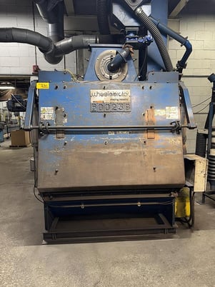 7 cu.ft. Wheelabrator #TMR-07-1-25, tumble blast, 5 HP direct drive EZFIT blast wheel, PLC Control, 2012 - Image 1