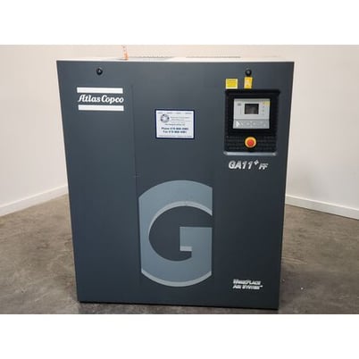 67 cfm, 129 psi, Atlas Copco #GA11+FF, Rotary Screw Air Compressor System, Air-Cooled, 27.5" x 49.5" x 58.5" - Image 2