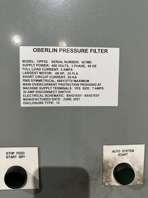 Oberlin #OPF02, Pressure Filter Coolant System, 2021 - Image 9