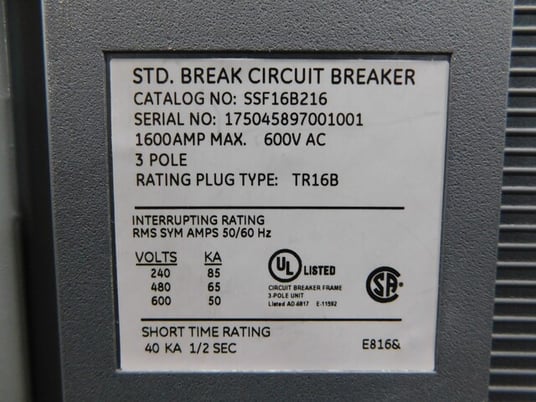 1600 Amp. General Electric Spectra Series, Switchboard, 208Y/120 Volts, 3P, 4W - Image 10
