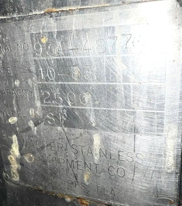 2500 gallon Walker, jacketed mix tank - Image 5