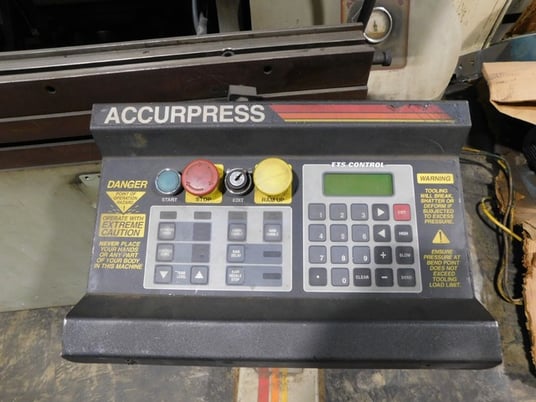 100 ton, Accurpress #710010, press brake, 10' overall, cnc Back Gauge, ETS200 cnc 2-axis Control, 1997 - Image 5