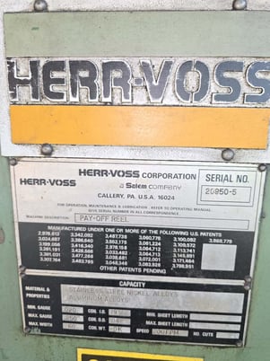 40000 lb. Herr Voss, Uncoiler, 60", air brake, feed-up motor - Image 3