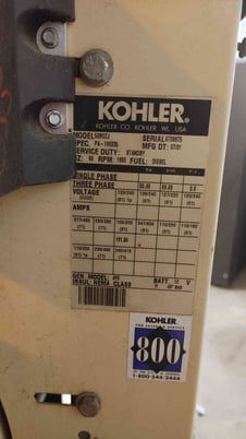 55 KW Kohler #50R0ZJ, Diesel Generator, John Deere 4039T, 1 & 3PH, 811 Hrs, 2001, AS IS - Image 8