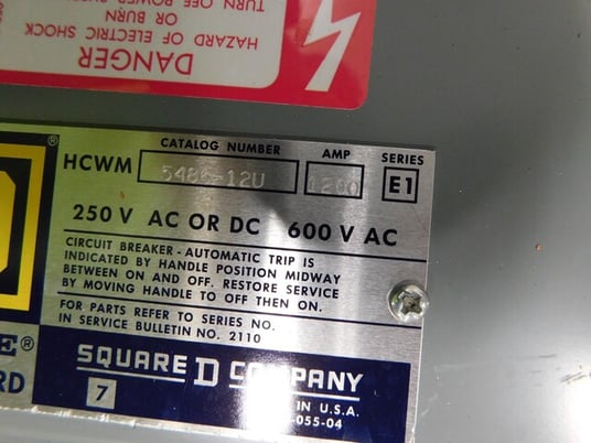 1200 Amp. Square D, I-line E1, HCWM-5486-12U, Panelboard, 600 VAC, w/ 16 breakers - Image 10
