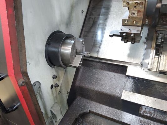 Samsung #SL-15E, cnc lathe, 17.7" swing, 1.8" bar, 25 HP, 6 RPM, 6" chuck, 11.8" diameter x 20.5" L max, - Image 10