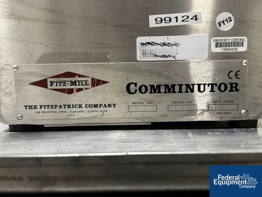Fitzpatrick Comminutor #L1A, Fitzmill, Stainless Steel, AB Control, 1999 - Image 2
