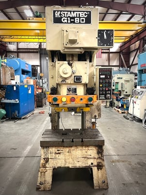 80 Ton, Stamtec #G1-80, C Frame OBI Press, 39" bed RL, 50-120 SPM, 2.76" stroke - Image 1