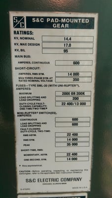 600 Amp, S & C, No. PMH-11, 14400 Volts, MINI-RUPTER SWITCH - Image 3