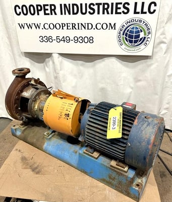 Goulds #3196, size 2x3-13, lube flood oil, 1-7/8" oulet, 3" dia inlet, 20 HP Marathon motor - Image 1
