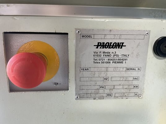 Paoloni #P260, Sliding Table Saw, 6 HP, 230 V., 3ph, 12" blade, 51" rip fence, 1998 - Image 3