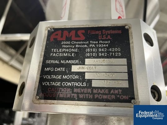 AMS #A-100, Auger Filler, Stainless Steel, 1.5 HP, 220 V., AB PLC, 2017 - Image 2