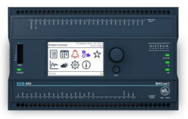 Distech CDIB-450X-00 ECB-450 BACnet Programmable Controller w/LCD, 12UI 12UO - Image 1