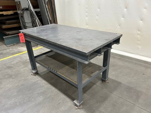 5.5' L x 2' width x 34.25" H welding table - Image 4