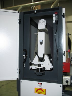 25" Timesavers #1311-12-1, Widebelt, Single Head, 5" thick, 20-40 FPM, 33-38" passline, 680 CFM, unused - Image 2