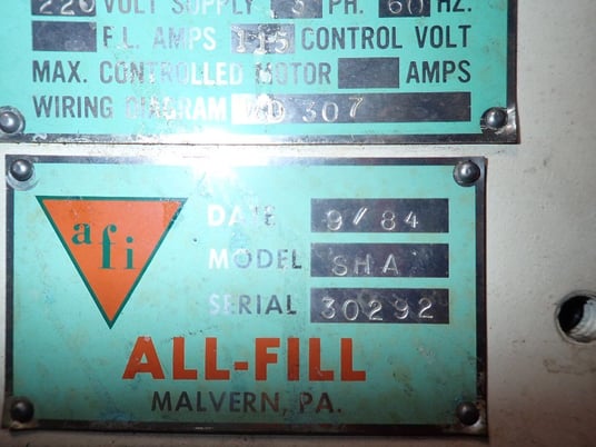All-Fill #SHA, Filler, 220 V, 1984 - Image 2