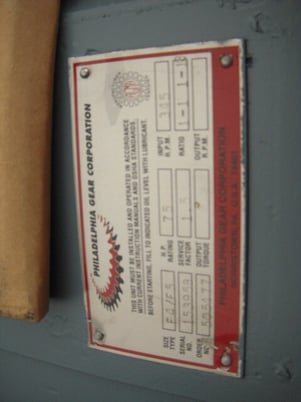 75 HP @ 345 RPM, Philadelphia gear reducer #F4/F5, 1.5 sf, 1.00 -1.1-18 ratio - Image 9