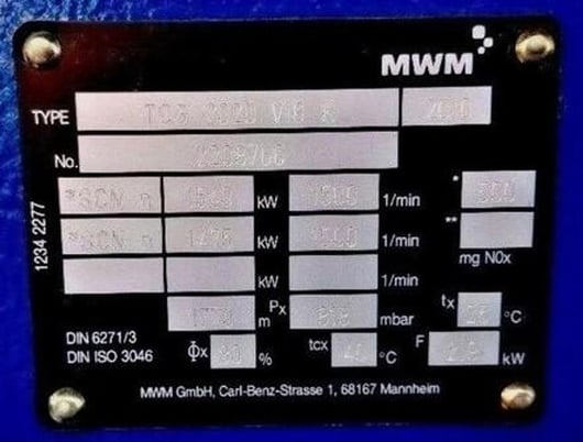1560 KW MWM Marelli #TCG2020V16K, Natural gas generator, open skid, 4160 Volts, 2010 - Image 10