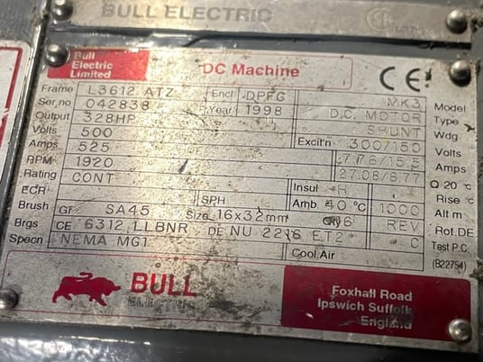 300 HP 1800 RPM Bull, Frame L3612ATZ, Drip-Proof Ball Bearing, 500 VA, 300/150 VF - Image 3