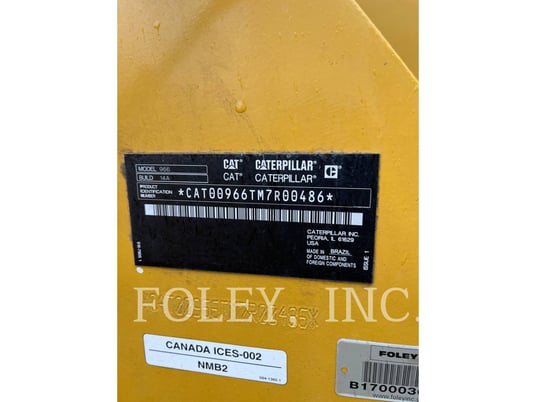 Cat 966-14, Wheel Loader, 1338 hours, S/N: M7R00486, 2023 - Image 6