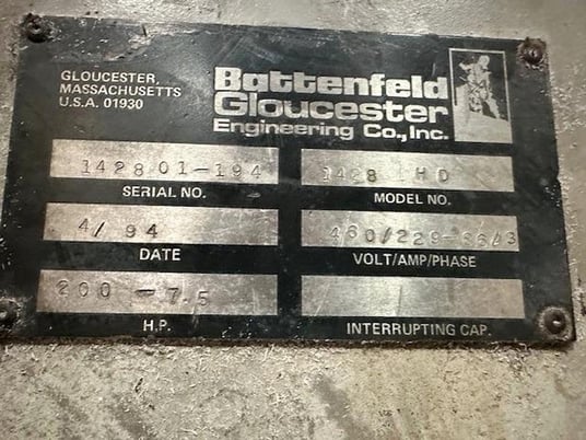 14" x 28" Battenfeld Gloucester #1428HD, granulator, 200 HP, 3 knife rotor, 1994 - Image 8